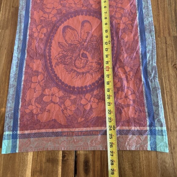 Garnier Thiebaut French Cotton Dish Towel Floral Rabbit Bunny Decor Multicolor - Picture 5 of 15